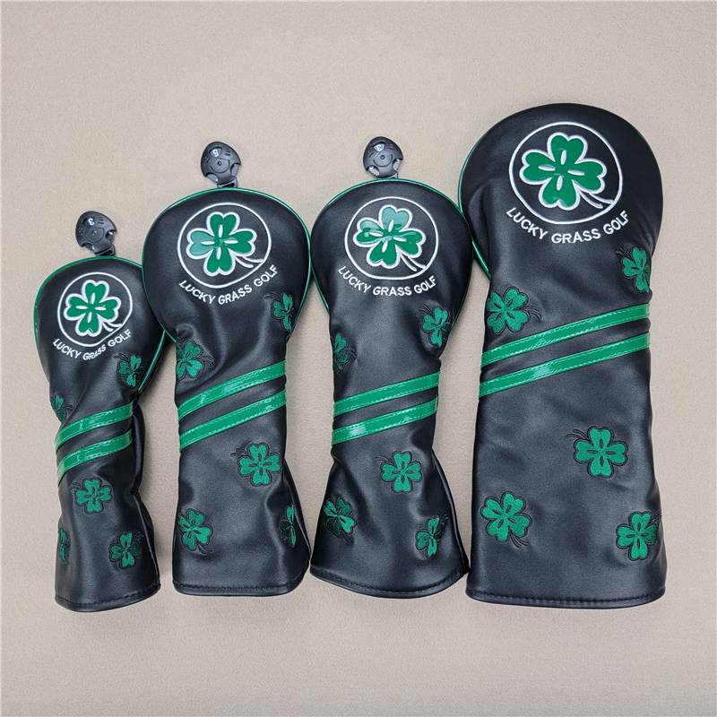 Lucky grass four -leaf golf golf club head sleeve head set wooden pole ball head protection cap