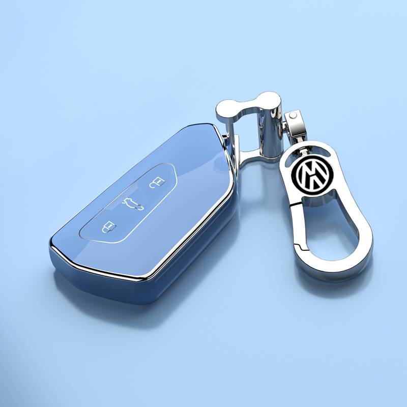 Key cover+metal buckle [Blue Gray]