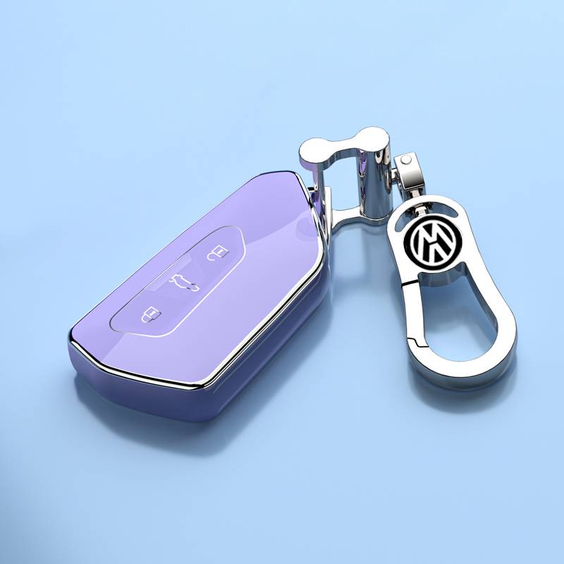 Key cover+metal buckle [Elegant Purple]
