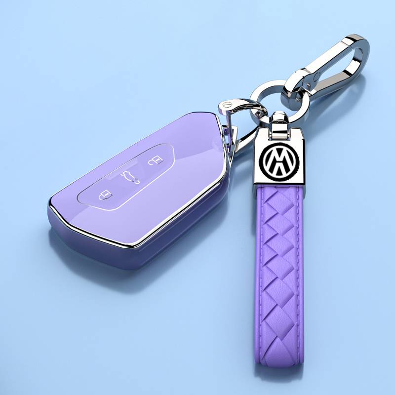 Key cover+lambskin buckle [Elegant purple]