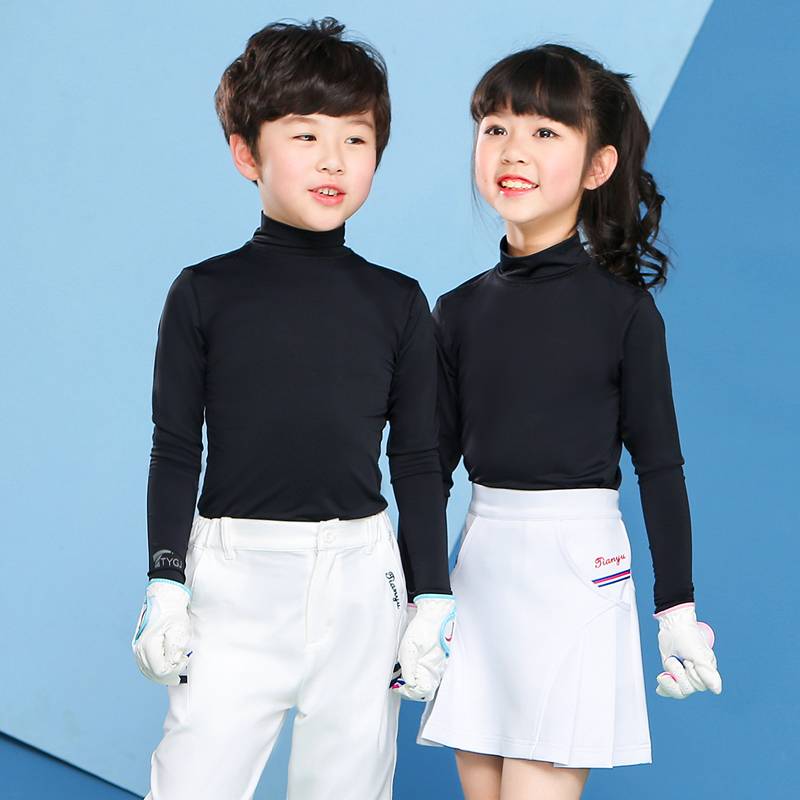 Summer Golf clothing children's ice silk sunscreen clothes male and female bottoming shirt tall long sleeve sports ball clothes
