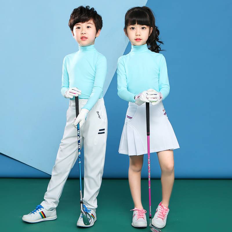 Summer Golf clothing children's ice silk sunscreen clothes male and female bottoming shirt tall long sleeve sports ball clothes