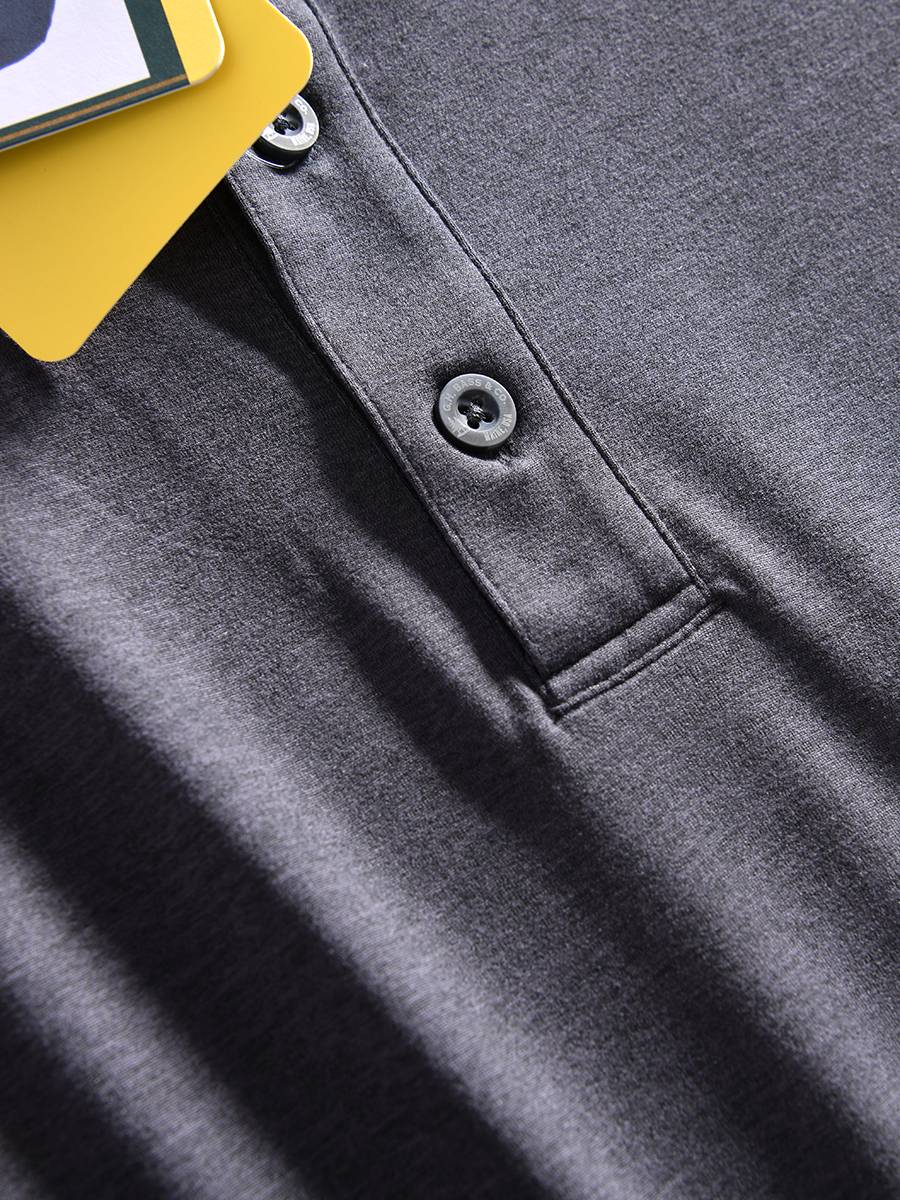 GOLF + WET AIR! AUTUMN AND WINTER MEN'S BUSINESS RECREATIONAL PURE LONG-SLEEVED POLO SHIRT