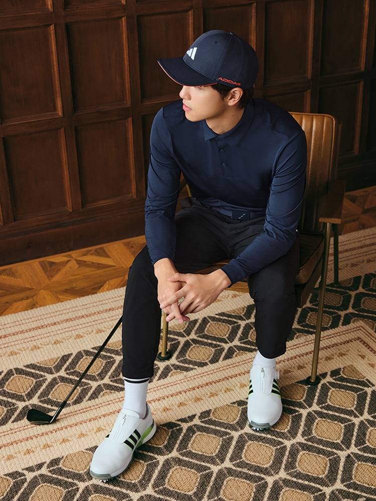 A simple and comfortable golf campaign to turn over the long-sleeve POLO men's clothes, addas Adidas official