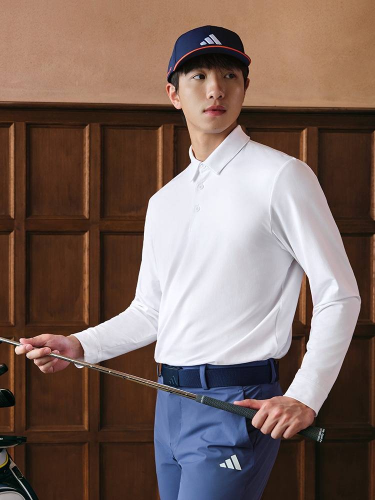 A simple and comfortable golf campaign to turn over the long-sleeve POLO men's clothes, addas Adidas official