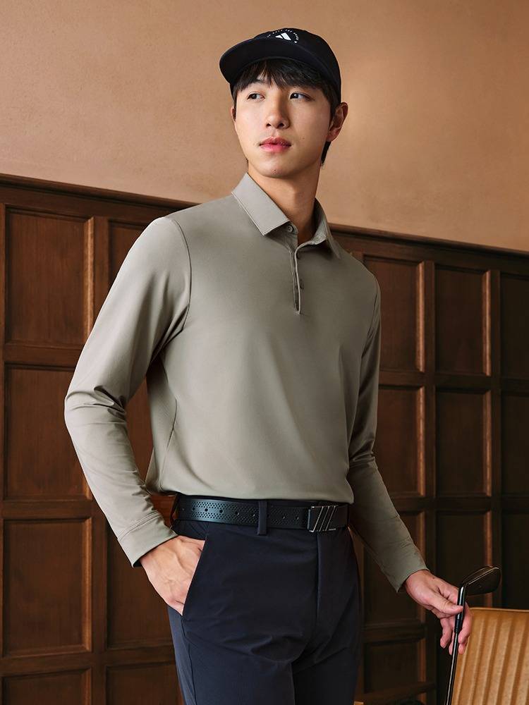 A simple and comfortable golf campaign to turn over the long-sleeve POLO men's clothes, addas Adidas official