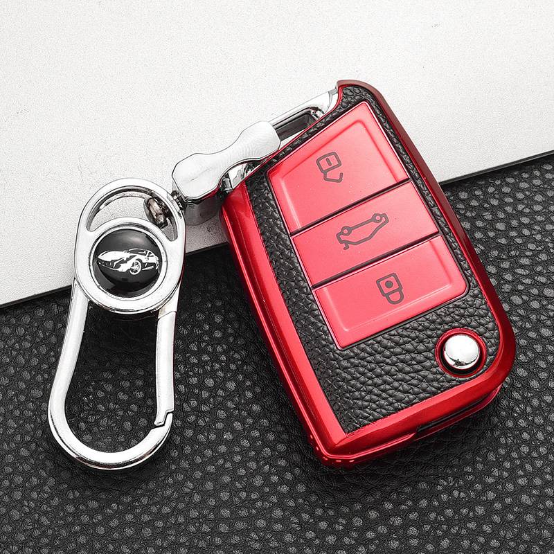 Leather pattern-B style [temptation red+metal buckle]
