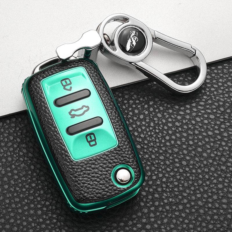Leather pattern-A style [gem blue+metal buckle]
