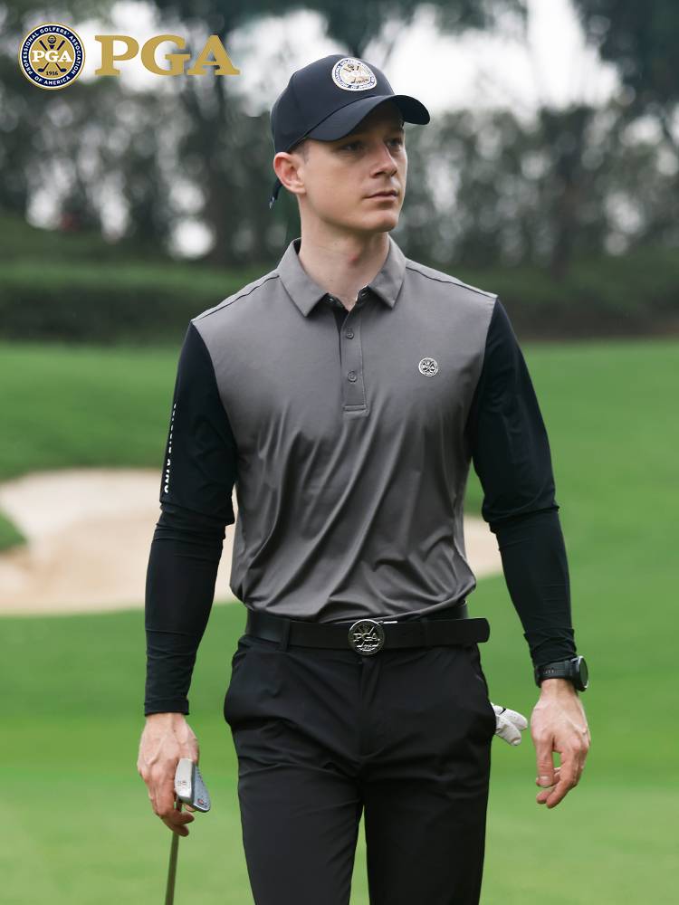 American PGA Golf Men's Long -sleeved T -shirt Spring and Summer Sports Men's Clothing Ice Sleeping Sleeve Sleeve Sleeve