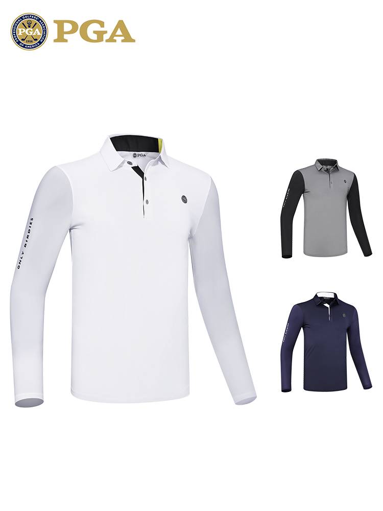 American PGA Golf Men's Long -sleeved T -shirt Spring and Summer Sports Men's Clothing Ice Sleeping Sleeve Sleeve Sleeve