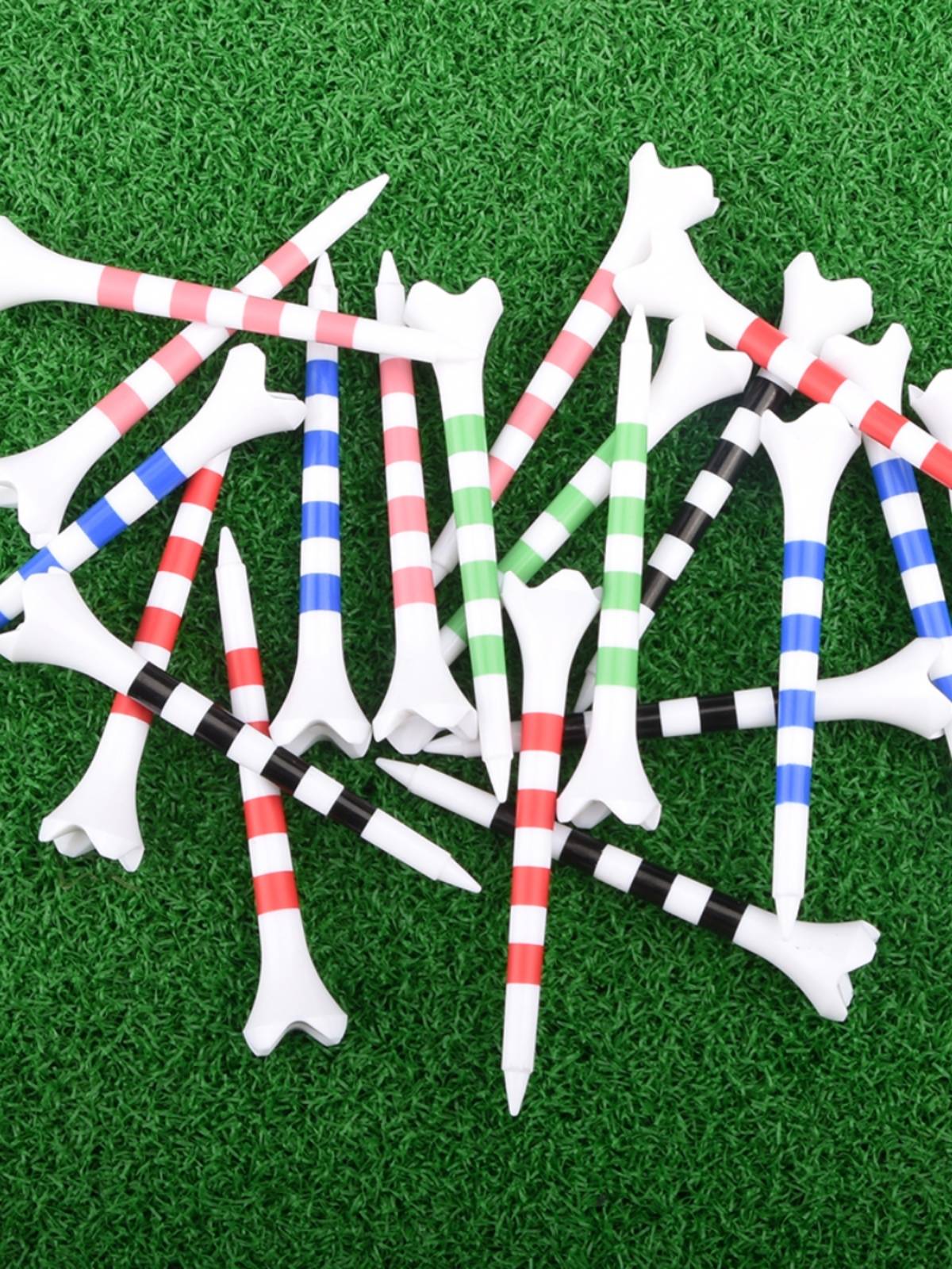 New golf striped plastic TEE 20 sets/pack of 4 clawed plastictee 70/83 mm tics Tee customise