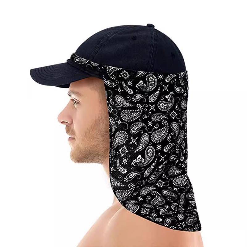Golf's tanned neck, shiver-fished, shiver-covered, neck-cap curtains