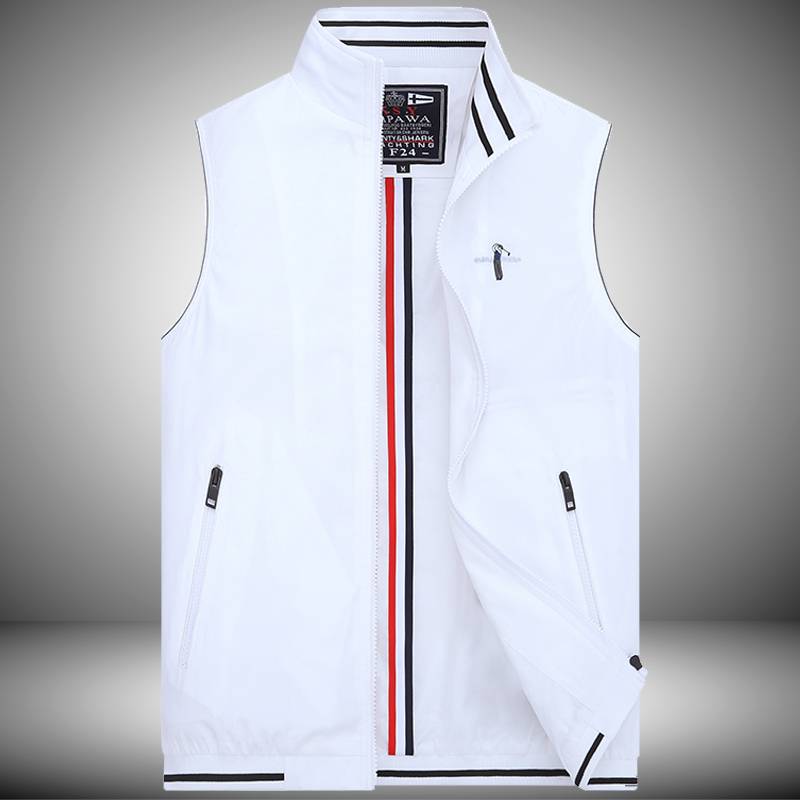 Golf clothing male summer thin men's vest Golf fashion trend pure color sports standing collar horses clip vest