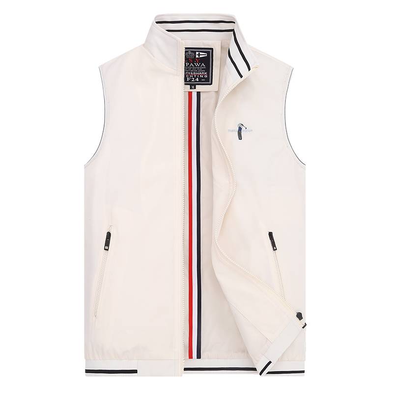 Golf clothing male summer thin men's vest Golf fashion trend pure color sports standing collar horses clip vest