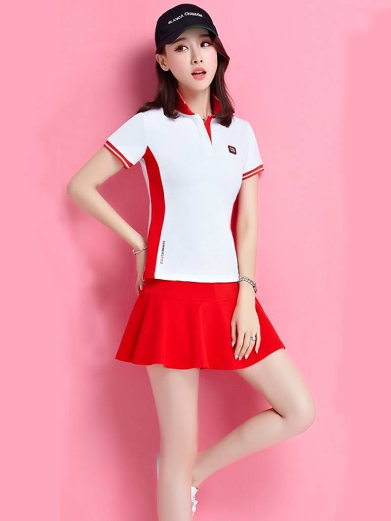 Golf women's summer suit Korean short -sleeved large size lady badminton suit