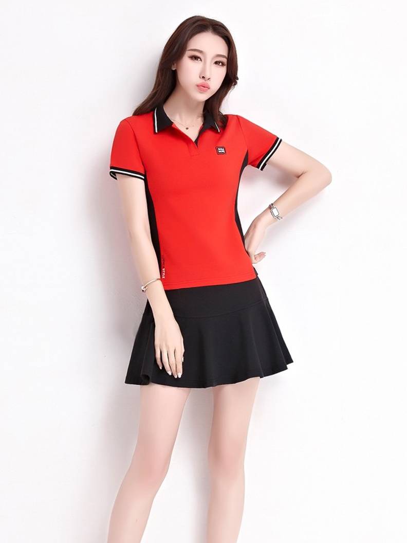 Golf women's summer suit Korean short -sleeved large size lady badminton suit
