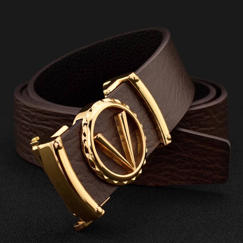 Personal belt Men's dermis automatically buckle toothless non -perfo