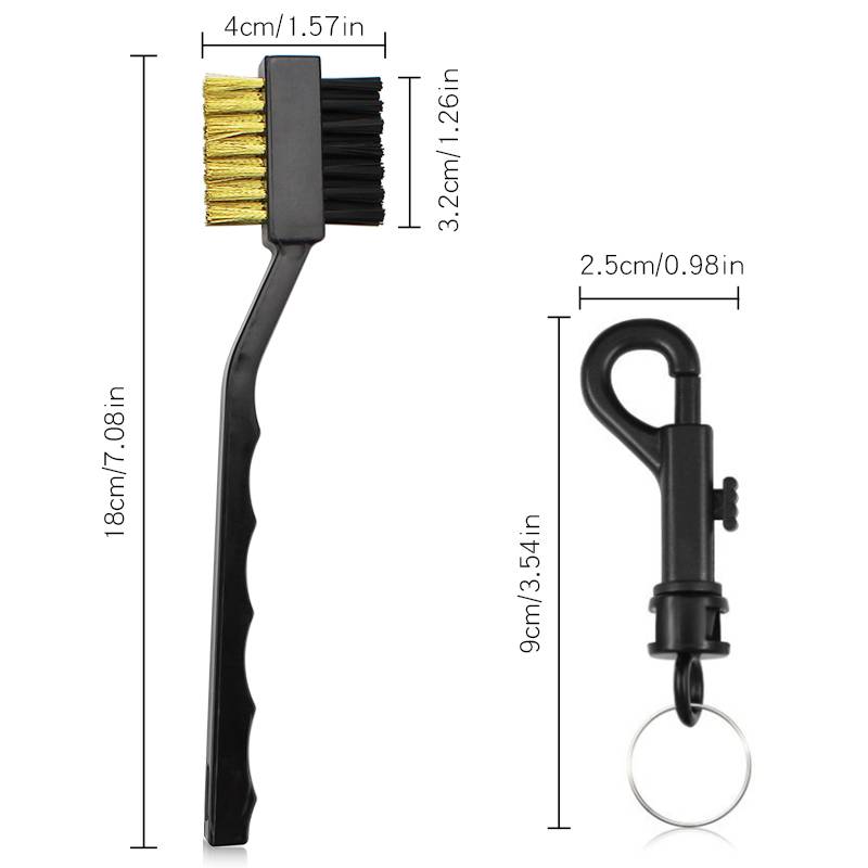Golf club brush double -sided long -sized long -sized long -sized long -sized long -sized long -sized long -sized clock club cleaning tool nylon copper brush cleaning brush