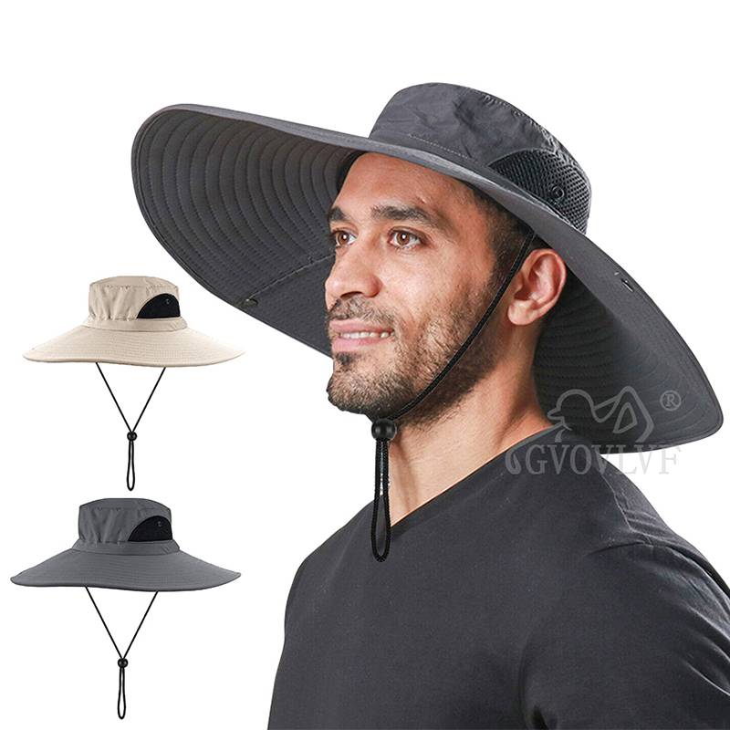 Golf hat hats Big brim in summer sunscreen hats Outdoor waterproof and fast dry -proof anti -ultraviolet shading sun hat men