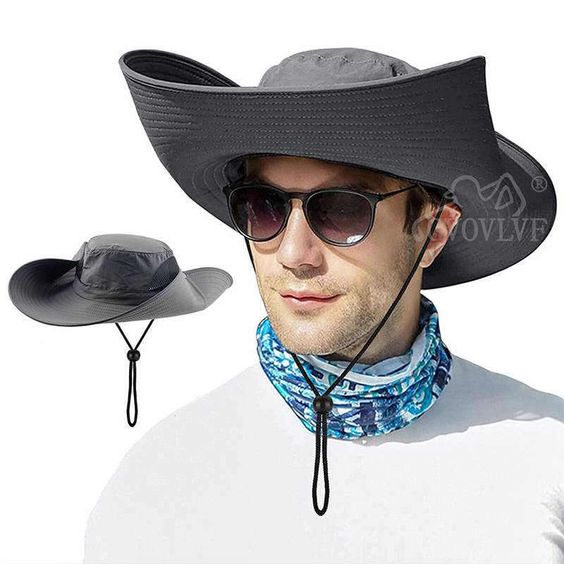 Golf hat hats Big brim in summer sunscreen hats Outdoor waterproof and fast dry -proof anti -ultraviolet shading sun hat men