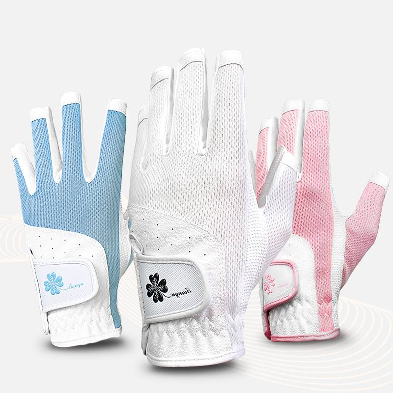 POUCH! MS. GOLF GLOVE GLOVES, SUMMER AIR-FINGERING, PU SMOOTHING, RIGHT AND RIGHT, TWO PAIRS OF HANDS