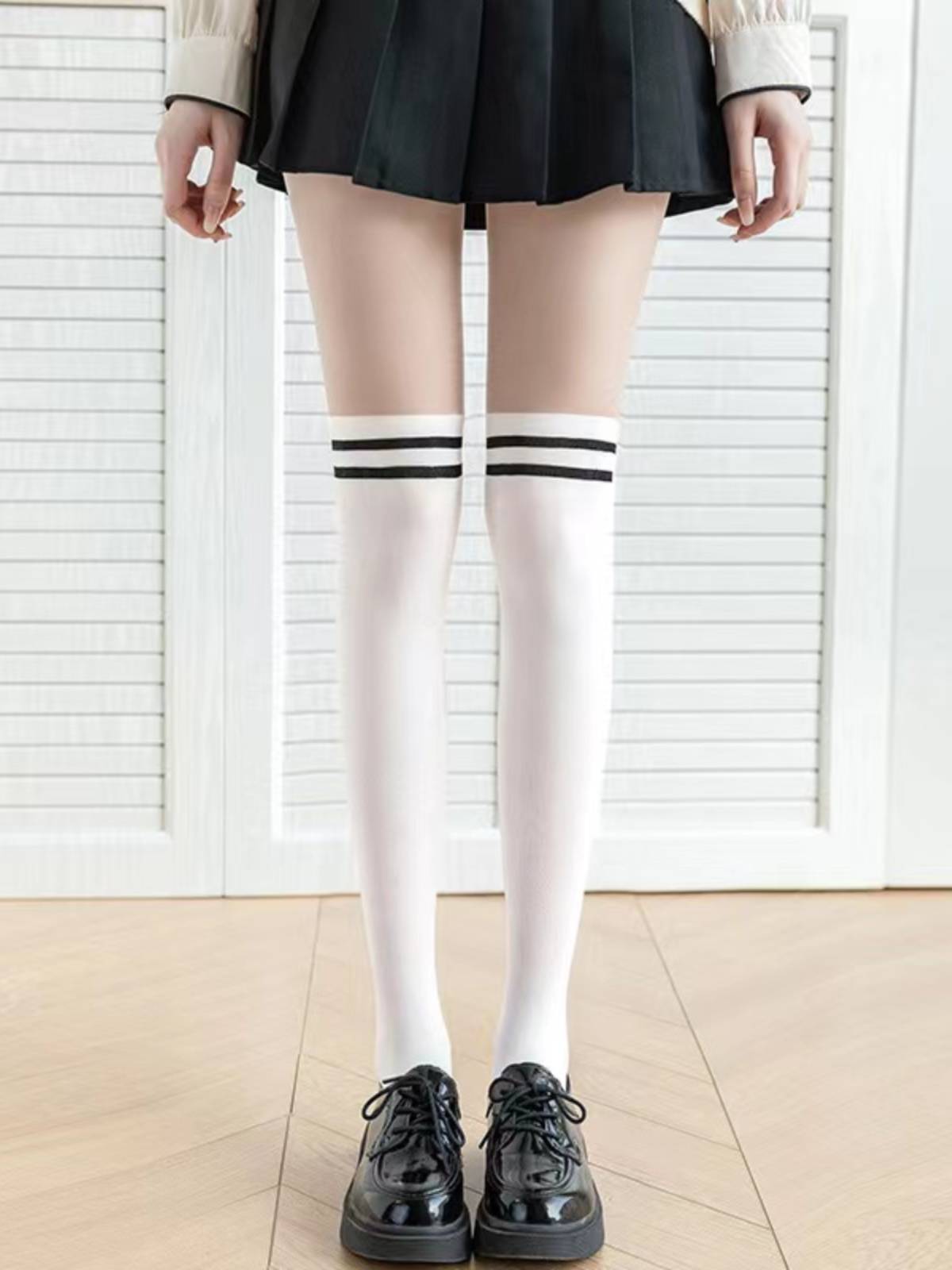 Golf JK clothing female summer ice sock pants over the knee fake thighs and socks, breathable socks, stitching bottom pantyhose