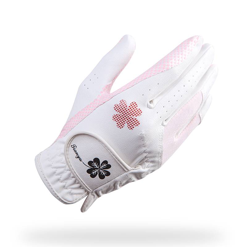 Two pairs of free -term golf gloves female Korean version of anti -slip gloves palm cardiac silicone granules left and right hands