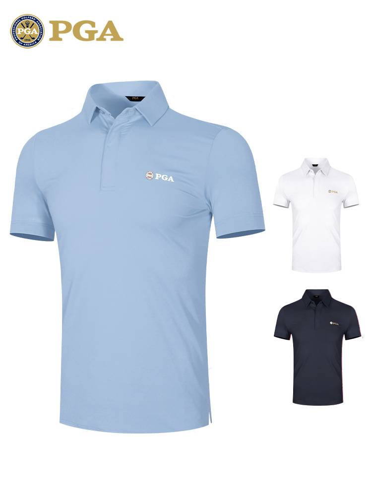 American PGA 2024 Summer Golf Fashion Men's Short -sleeved T -shirt Golf Polo shirt elastic fabric