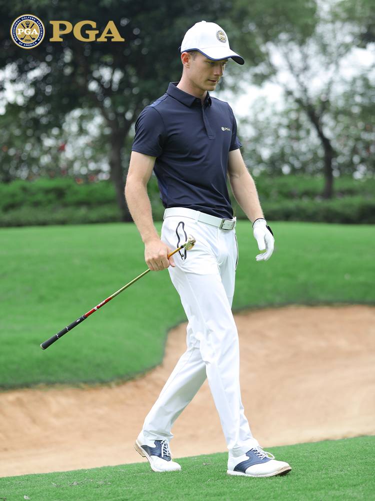 American PGA 2024 Summer Golf Fashion Men's Short -sleeved T -shirt Golf Polo shirt elastic fabric