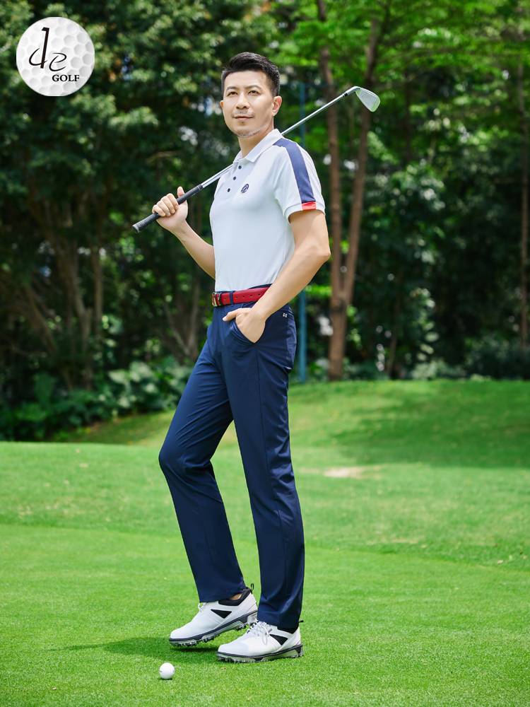 DE Summer 2024 New Product Golf Women's High -end Men's Brand Set Set White Jacket Comfortable Thin Short Sleeve