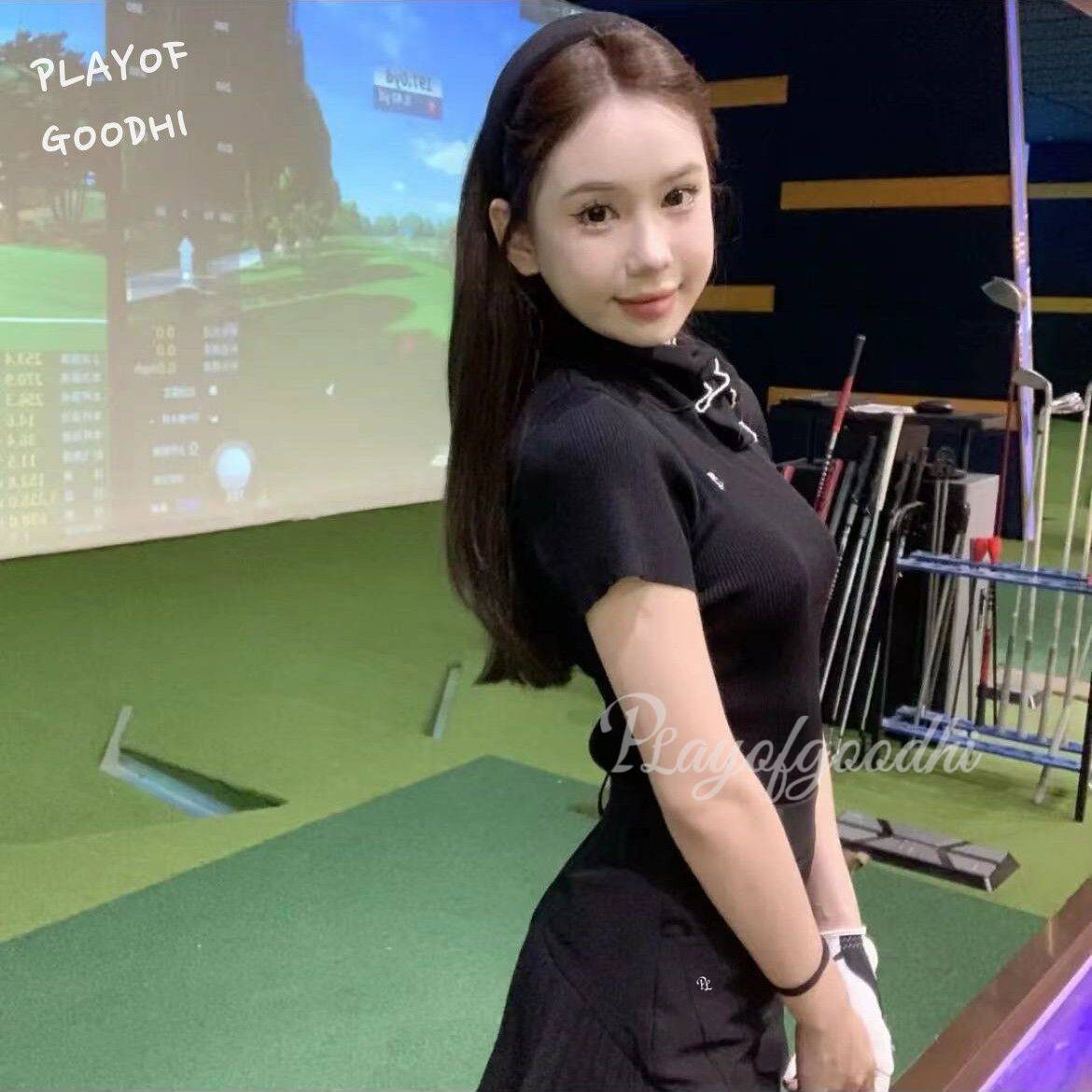 Golf clothing female Korean version of golf short -sleeved female thin elastic golf short -sleeved women's suite female golf skirt