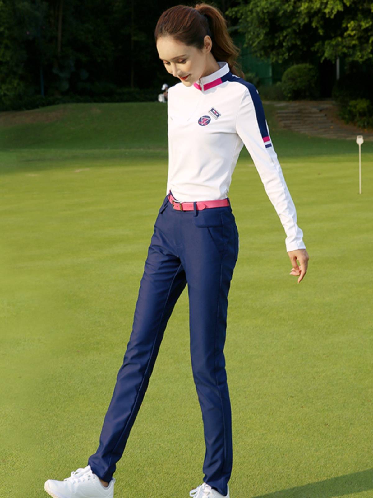 Spring and summer new ZG6 golf women's ball clothing women's sports speed dry long -sleeved T -shirt Top Baolan slim trousers