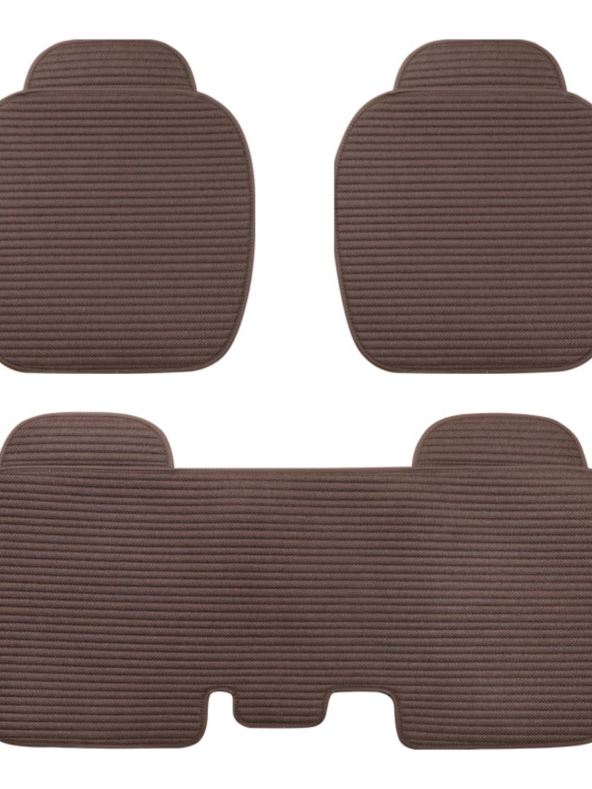 Cotton and linen single -piece car cushion without backbone four seasons ventilation in summer driving three -piece half -bag rear seat sleeve