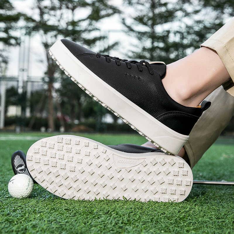 new golf sports and leisure shoes for men and women with thick white shoes for waterproofing and smoothing