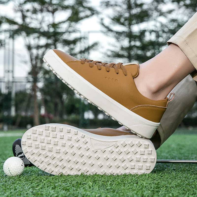 new golf sports and leisure shoes for men and women with thick white shoes for waterproofing and smoothing