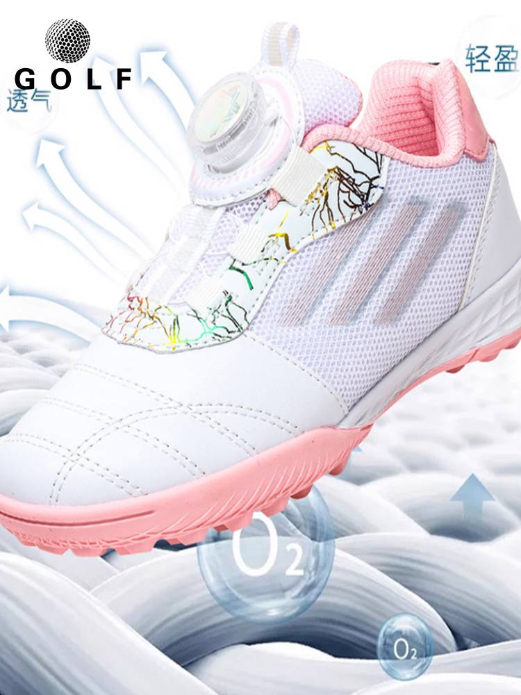 New Child Golf Girls Rotating Shoes with Sporting Shoes and Summer Young Boys Slip-proof Air Shoes