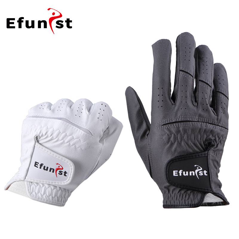 EFUNIST golf glove men's left and right hands alone breathable mesh cloth with non -slip particles elastic