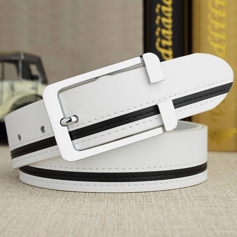 Blue belt men's leather needle buckle Japanese Korean version of trendy casual young people pants belt elementary school students golf