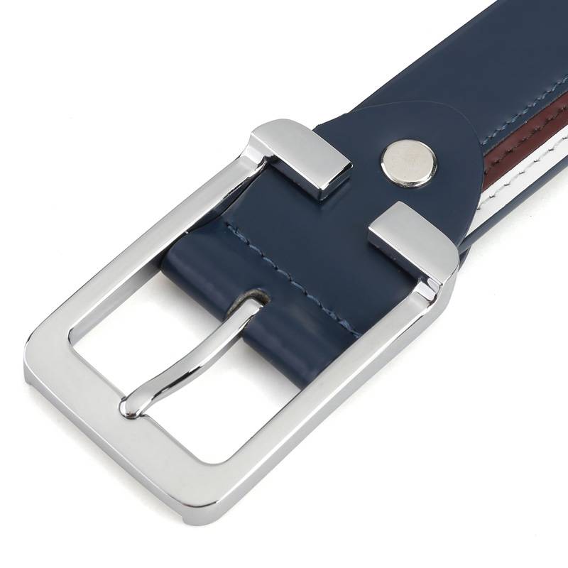 Blue belt men's leather needle buckle Japanese Korean version of trendy casual young people pants belt elementary school students golf