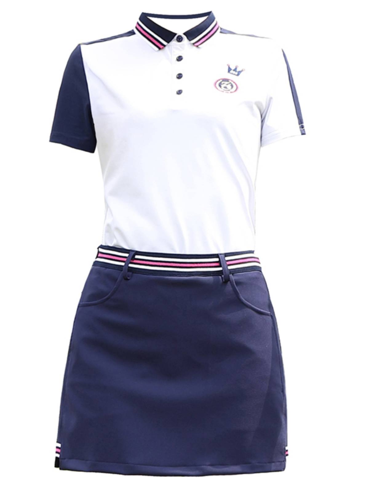 Summer ZG6 Golf Women's Set Women's Set Women's Set Short -sleeved White Dress Tennis clothes Women's short skirt