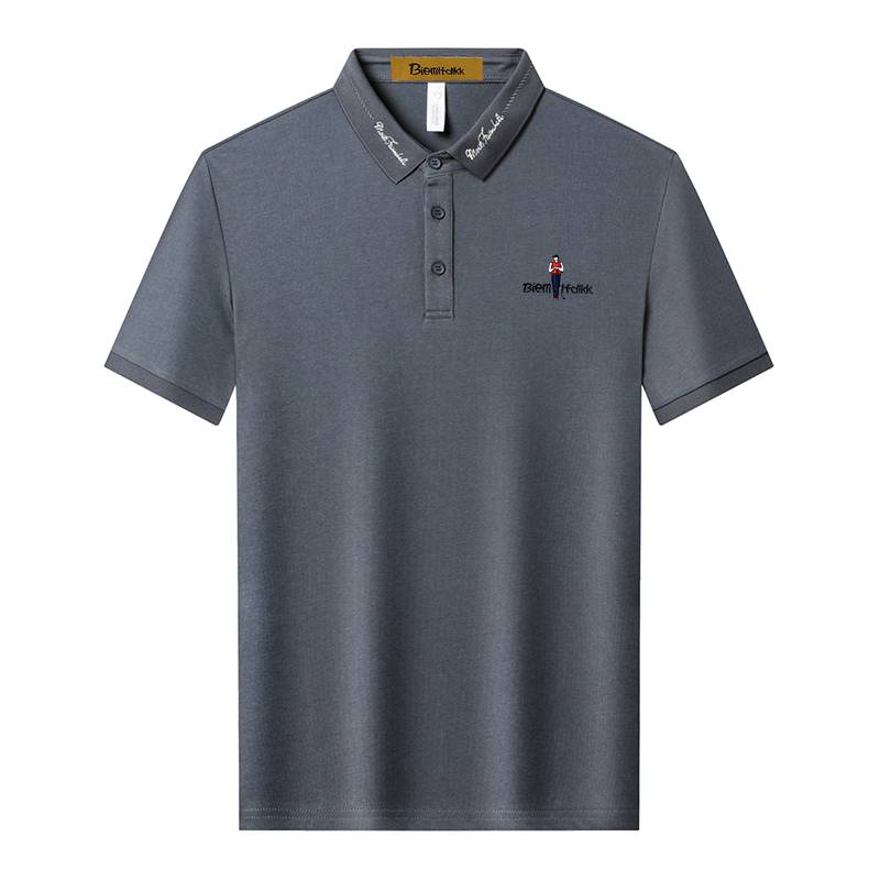 BISLEPHIN MEN'S SHORT SLEEVES T-SHIRTS FOR 2024 SUMMER COMMERCIAL LEISURE, PURE COTTON-COLOURED POLO