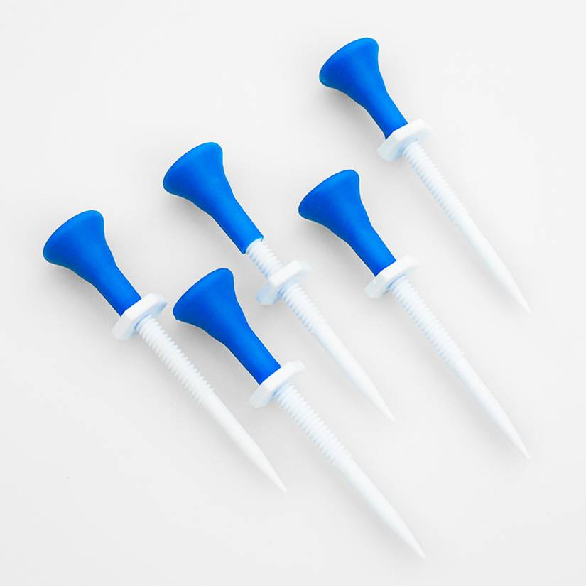 Golf ball nail limited seat TEE adjustable height 5 packs of soft silicone Tee head protection rod header