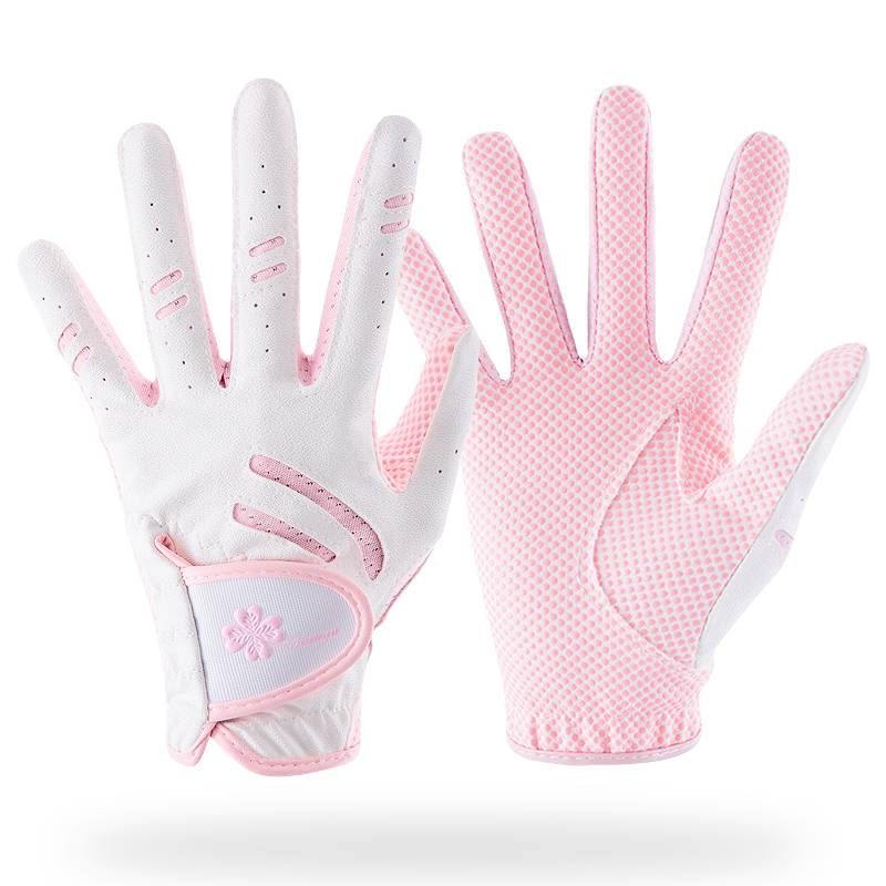 Two pairs of pairs of free golf glove children Korean version of anti -skid glove palm cardiac silicone particles left and right hands