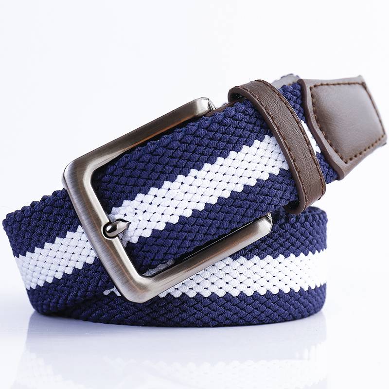 Genuine men's and women's golf elastic woven belt business casual canvas belt men's female female Korean belt tide