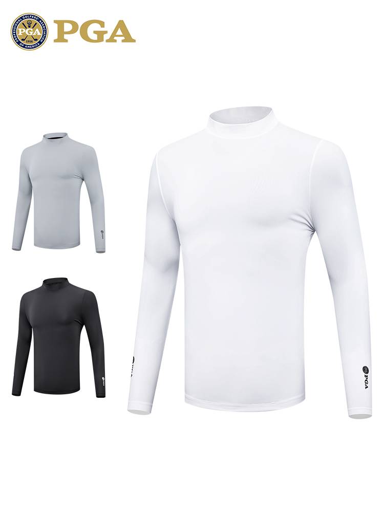 American PGA Golf Men's Ice Silk Bottom Shirts Summer Long Sleeve Sunshine Laundle Calm Strert Fabrics