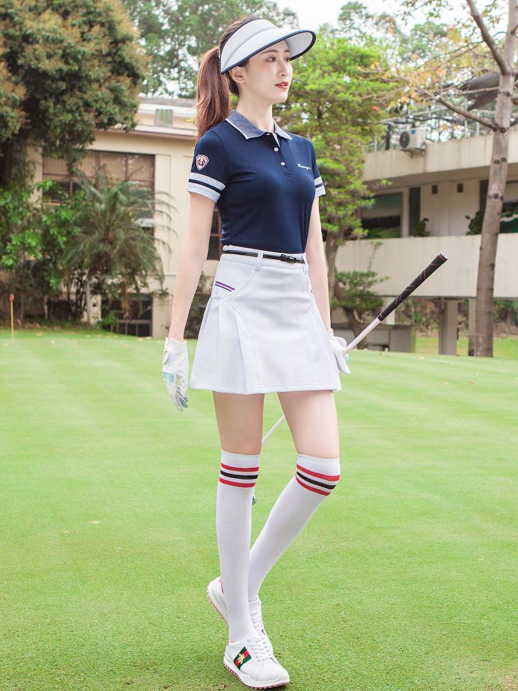 Golf clothing women's short -sleeved T -shirt summer new women's lapel skirt shirt led the thin Polo shirt