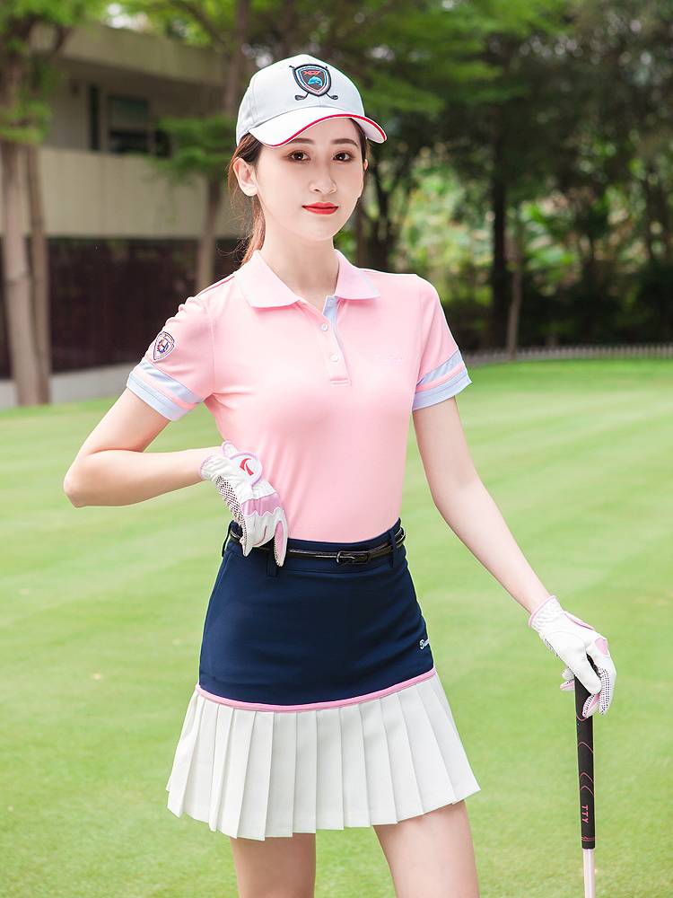 Golf clothing women's short -sleeved T -shirt summer new women's lapel skirt shirt led the thin Polo shirt