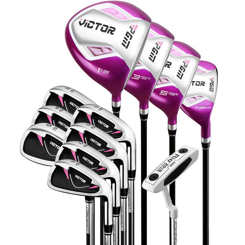 PGM 850 SET OF NINE! IT'S A GOOD ONE, A GOLF CLUB, A LADY'S SET, A FIRST-SCHOOL SET