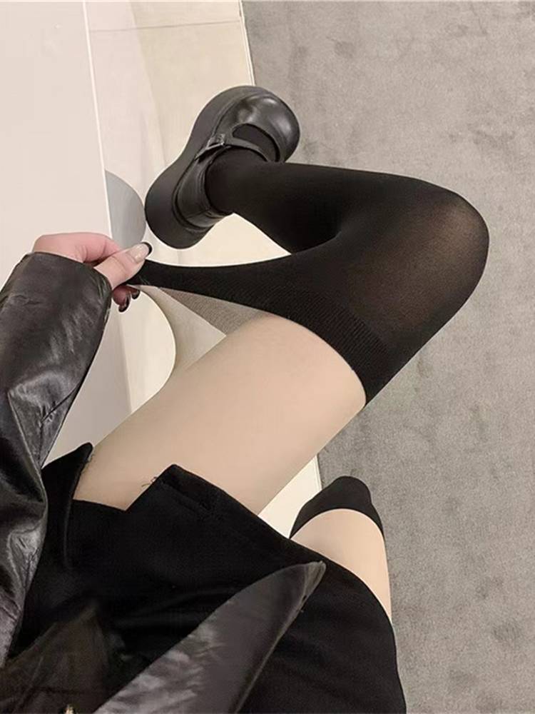 Golf socks pantyhose in summer ice silk thin stitching fake knee and calf socks women's socks women's clothes pantyhose