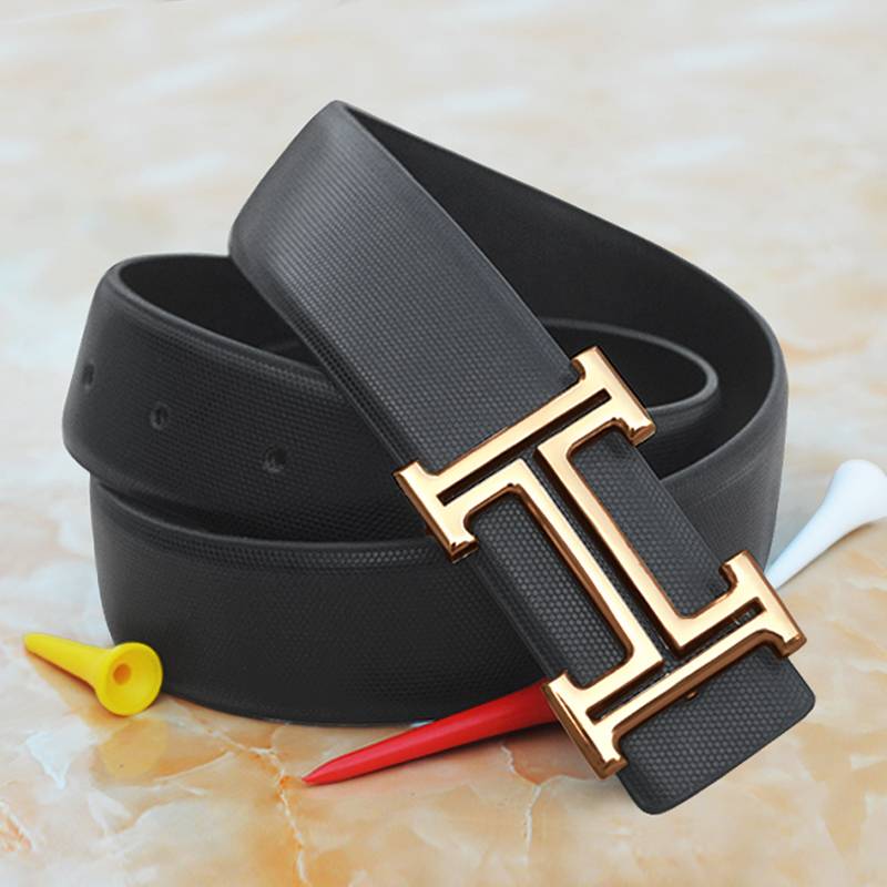 Golf belt men's real cowhide belt men's Golf men's long pants shorts, men's pants belt men's white
